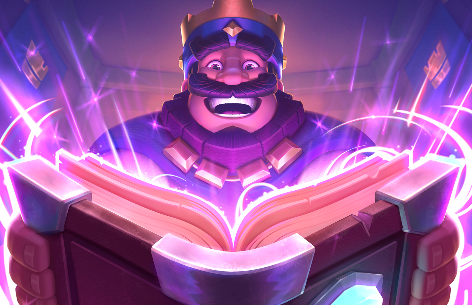 King with a magic book emote